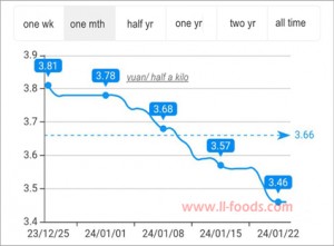 China’s fresh garlic prices slip sharply & in recent global garlic market information broadcast
